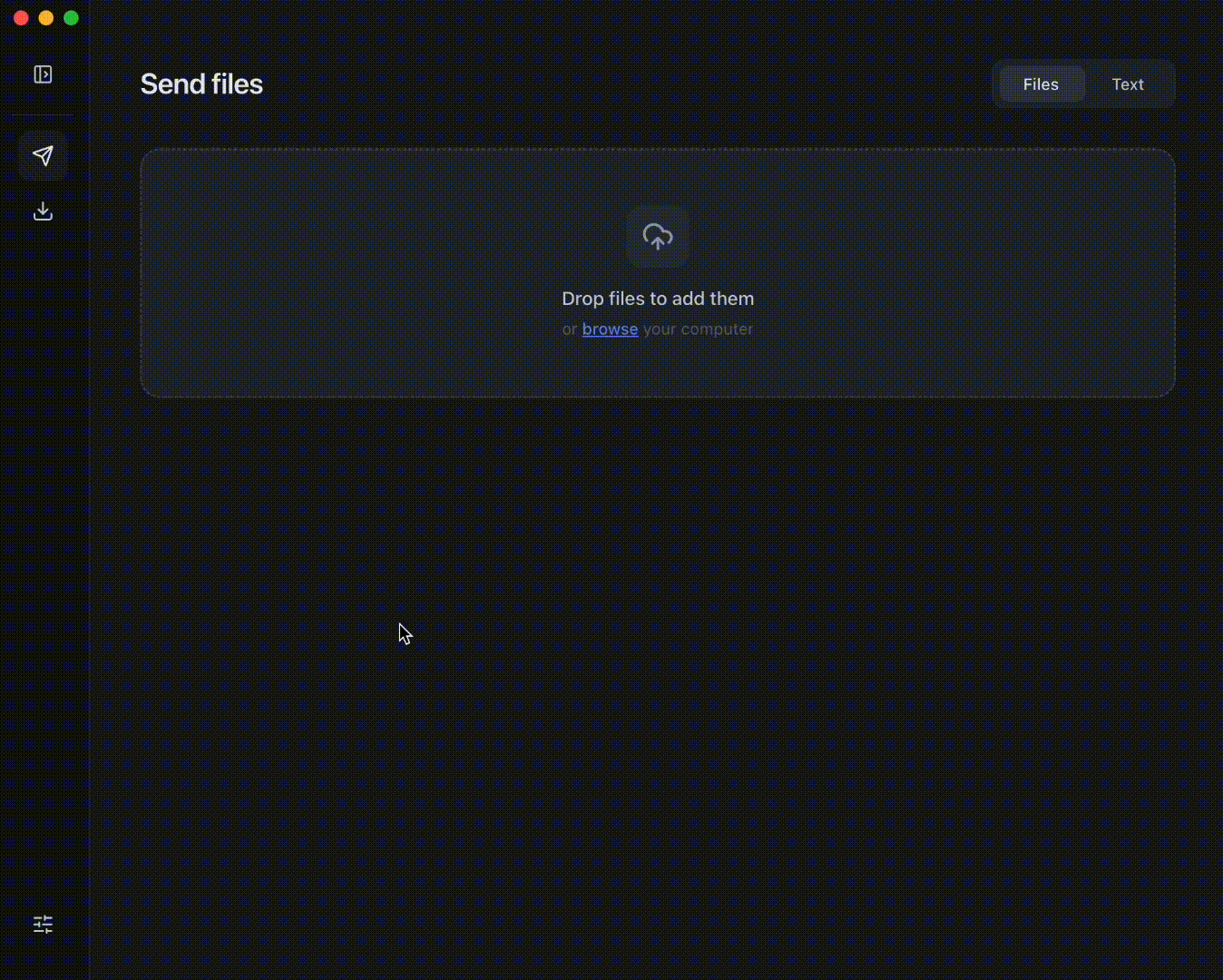 AlterSend transferring a large file directly between a computer and a phone, end-to-end encrypted
