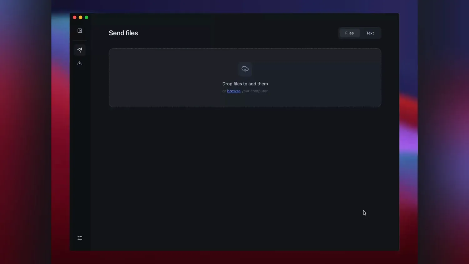 Receiving a file in the browser on altersend.link